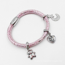 Real Stingray Skin Leather bracelet with Custom Made Charms